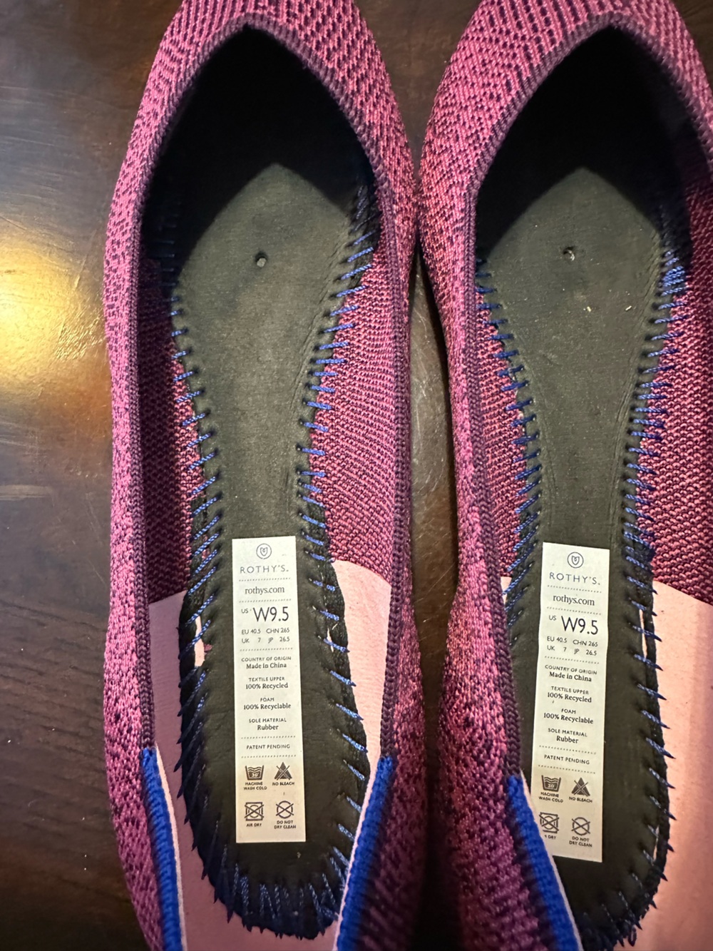 Rothy’s Fig Python Points Knit Ballet Flat Size 9.5 - Picture 3 of 7